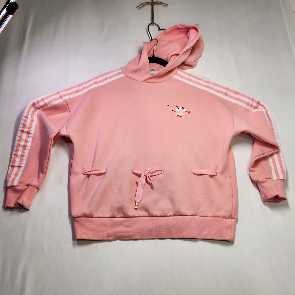 ⭐️NWOT Adidas Originals Glow Pink Embroidered Heart Hoodie XS Limited Edition